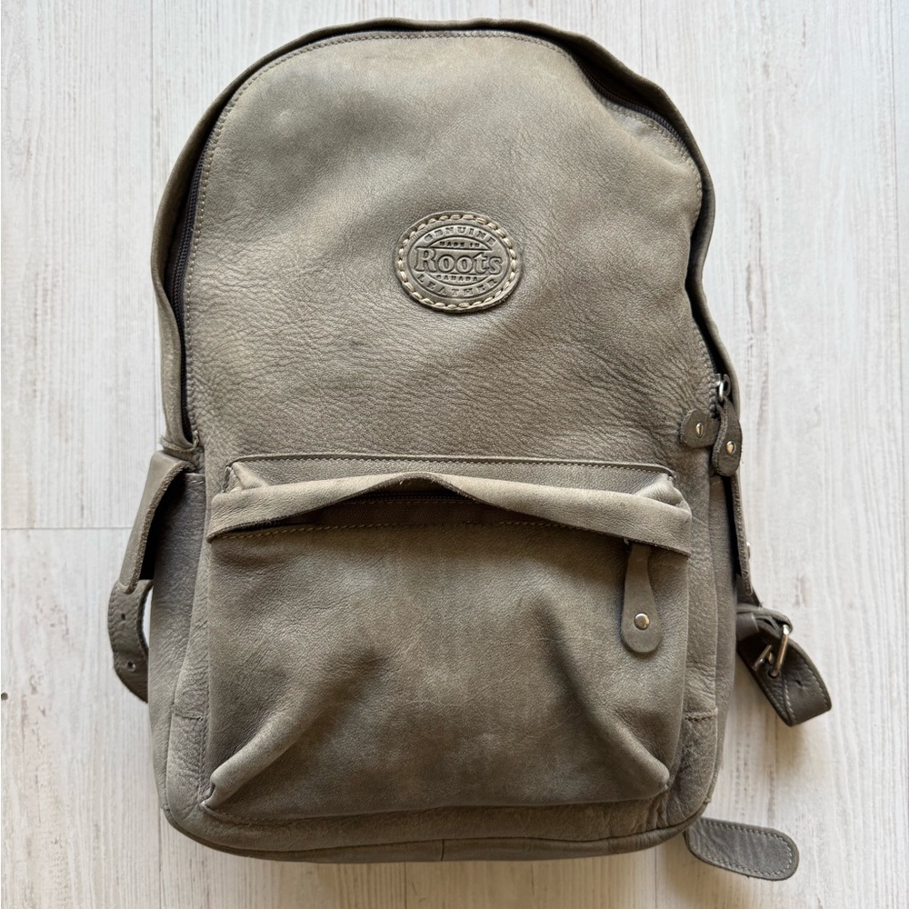 Vintage Roots Leather Backpack Grey | Classic Student Pack Style